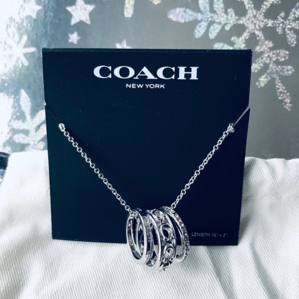 Coach Silver Necklace with Rings